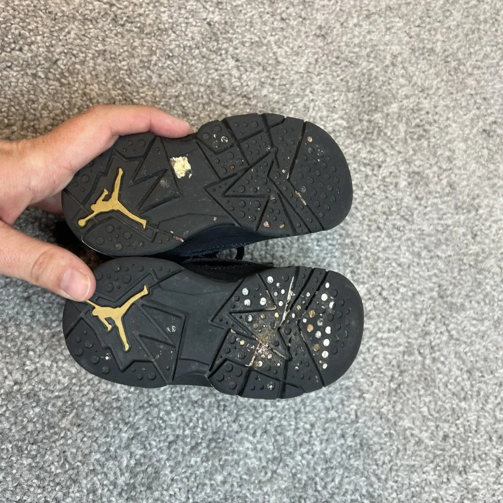 Jordan Air‎ Jordan 7 Retro TD Shoes Toddler Size 6C Black Yellow White Sneakers